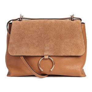 H&M leather shoulder bag in light brown